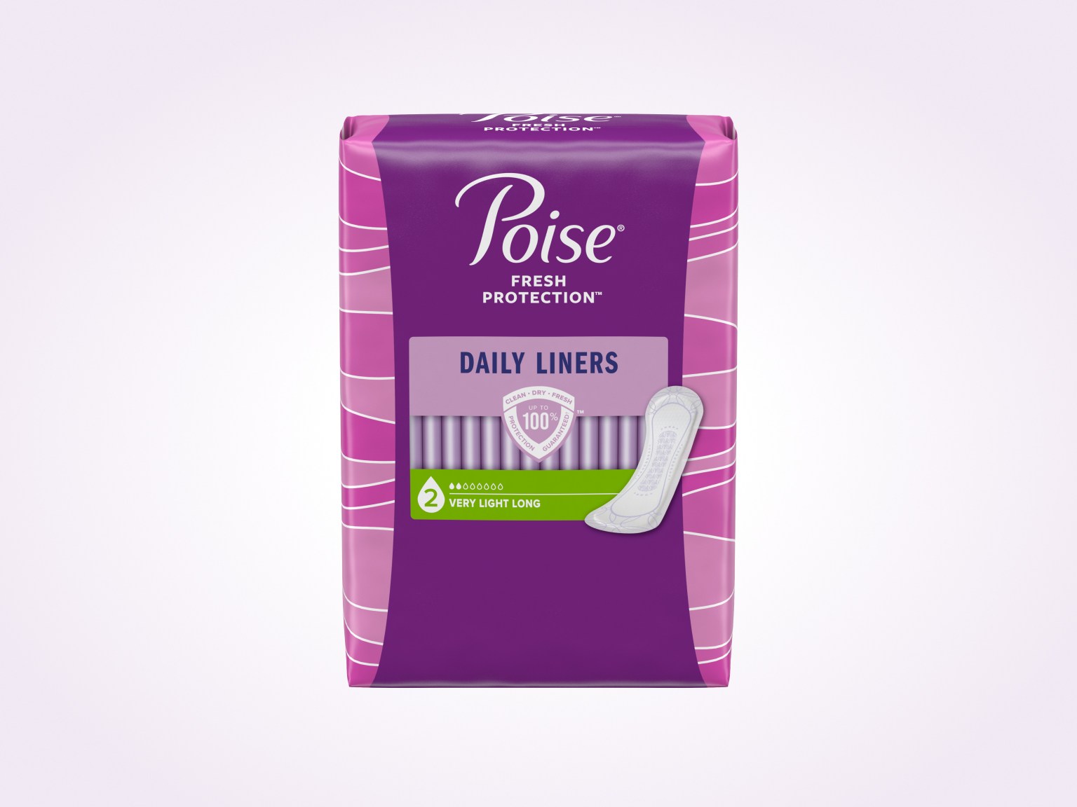 Poise Daily Incontinence Panty Liners, 2 Drop Very Light Absorbency,  Regular, 126 Count of Pantiliners - 126 ea