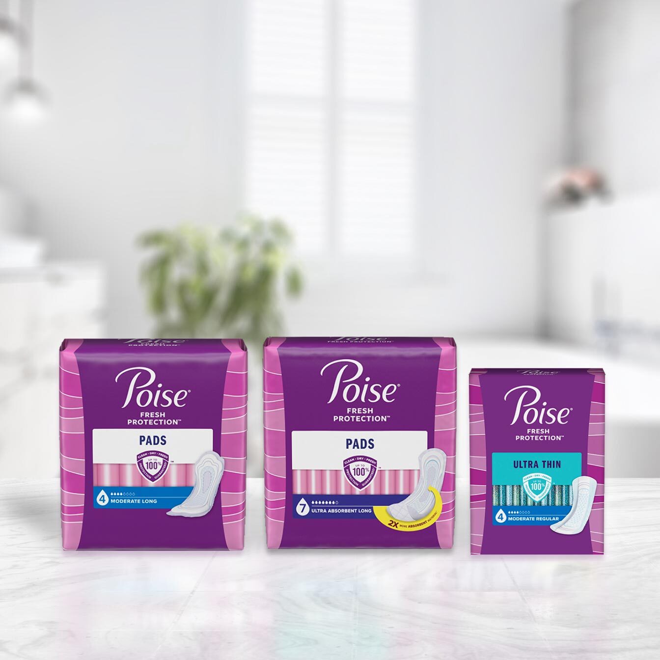 Poise Incontinence Pads for Women & Postpartum Incontinence Pads 4 Drop  Moderate Regular Length Pads, 66 ct - Fry's Food Stores